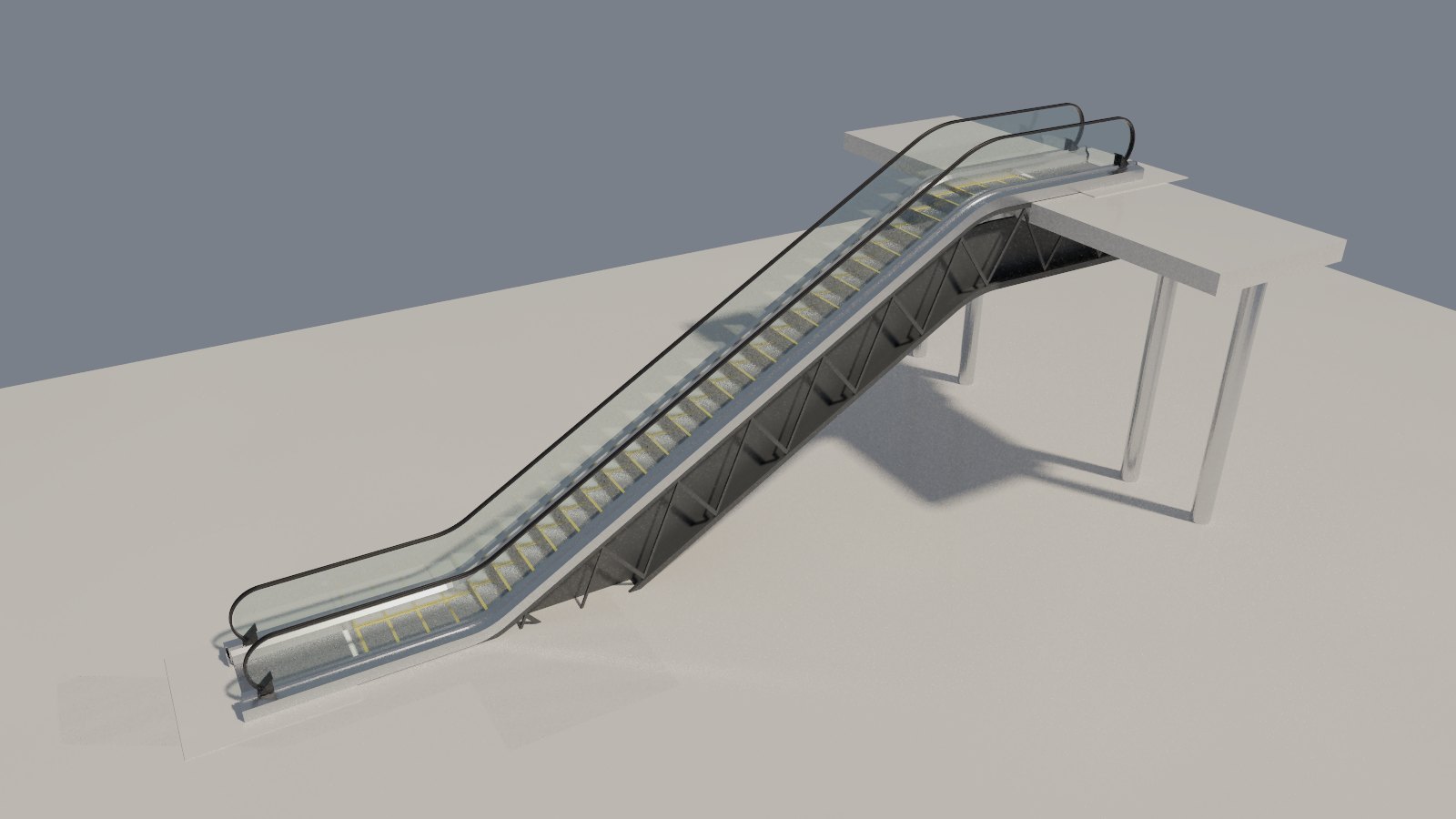 The same asset as a straight escalator between two floors